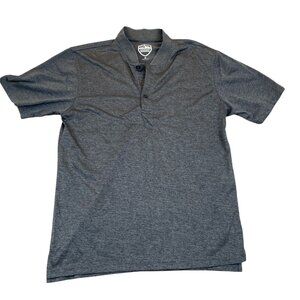 Mountain Expeditions Mens Polo Shirt Medium Heathered Gray Short Sleeve Casual